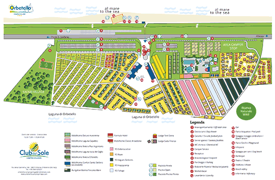 Plattegrond camping Orbetello Family Village - geplaatst door Huurtent.be