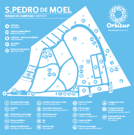 Plattegrond camping Orbitur Sao Pedro de Moel - geplaatst door Huurtent.be