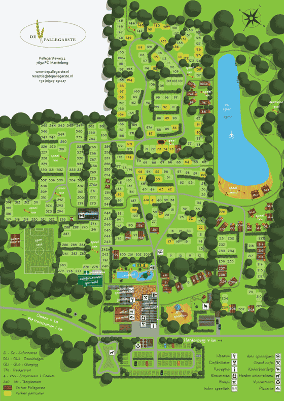 Plattegrond camping Pallegarste - geplaatst door Huurtent.be