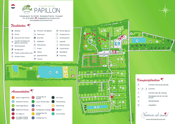 Plattegrond camping Papillon Country Resort - geplaatst door Huurtent.be