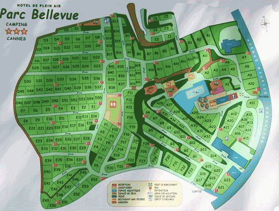 Plattegrond camping Parc Bellevue - geplaatst door Huurtent.be