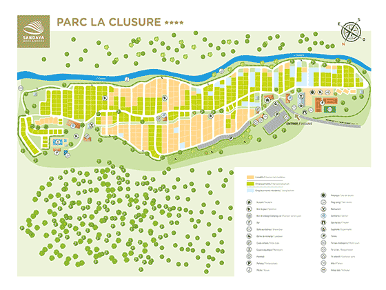 Plattegrond camping Parc La Clusure - geplaatst door Huurtent.be