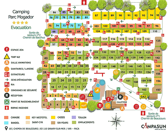 Plattegrond camping Parc Mogador - geplaatst door Huurtent.be