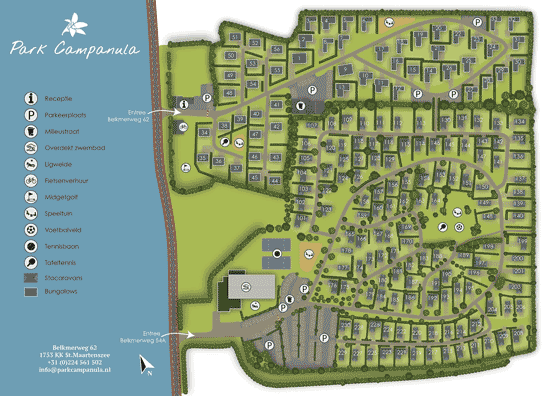 Plattegrond Park Campanula - geplaatst door Huurtent.be