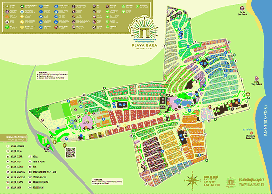 Plattegrond camping Park Playa Barà - geplaatst door Huurtent.be