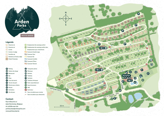 Plattegrond camping Petite Suisse - geplaatst door Huurtent.be