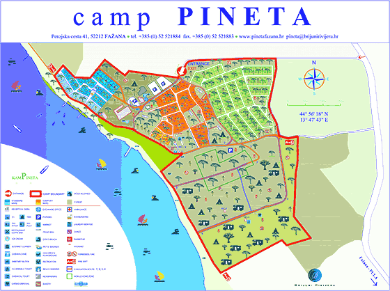 Plattegrond camping Pineta (Fazana) - geplaatst door Huurtent.be