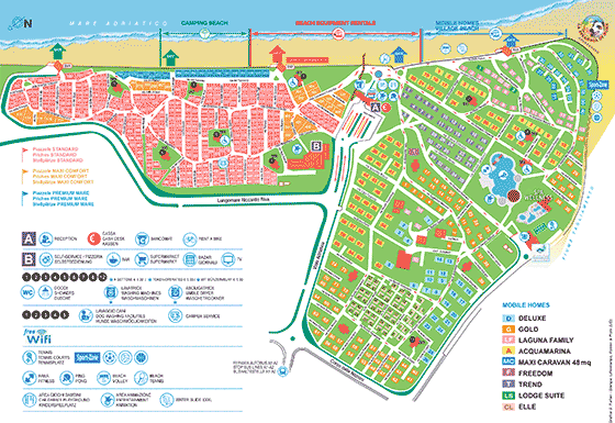 Plattegrond camping Pino Mare - geplaatst door Huurtent.be