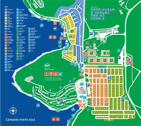 Plattegrond camping Porto Sole - geplaatst door Huurtent.be