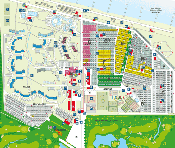 Plattegrond camping Pra' delle Torri - geplaatst door Huurtent.be