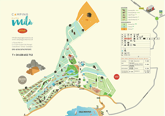 Plattegrond camping Punta Milà - geplaatst door Huurtent.be