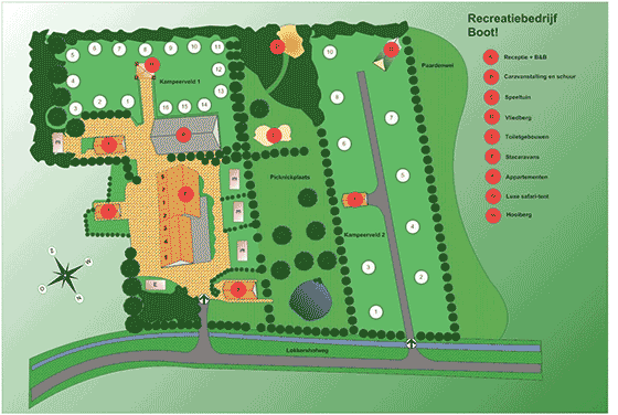 Plattegrond camping Recreatiebedrijf Boot - geplaatst door Huurtent.be