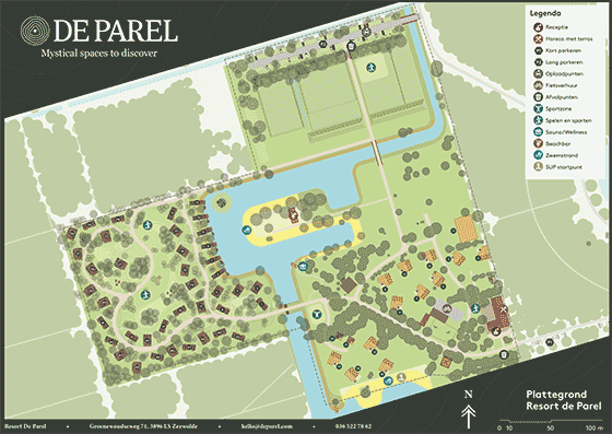 Plattegrond camping Resort De Parel - geplaatst door Huurtent.be