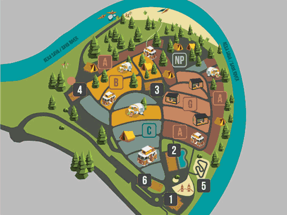 Plattegrond camping River Camping Bled - geplaatst door Huurtent.be