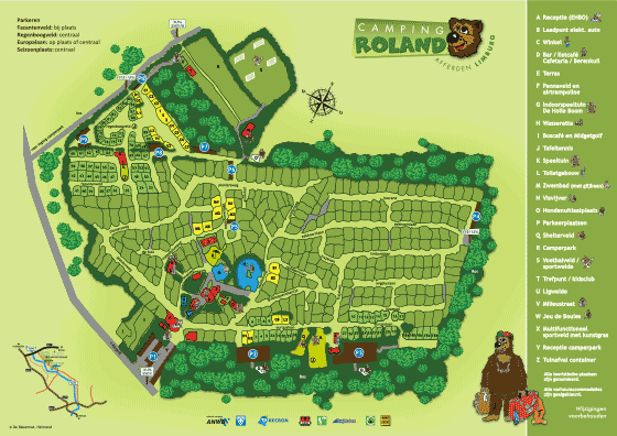 Plattegrond camping Roland - geplaatst door Huurtent.be
