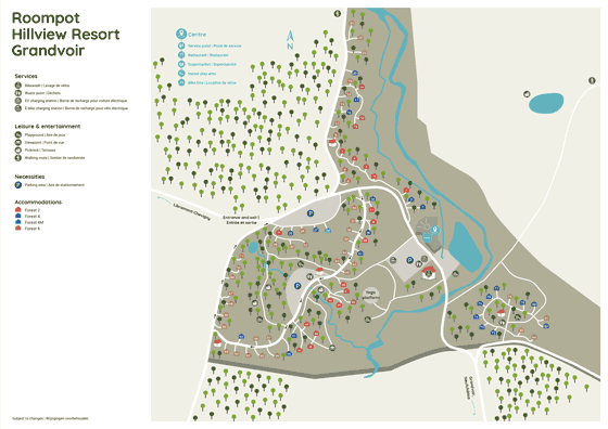 Plattegrond Roompot Hillview Resort Grandvoir - geplaatst door Huurtent.be