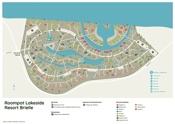 Plattegrond Roompot Lakeside Resort Brielle - geplaatst door Huurtent.be