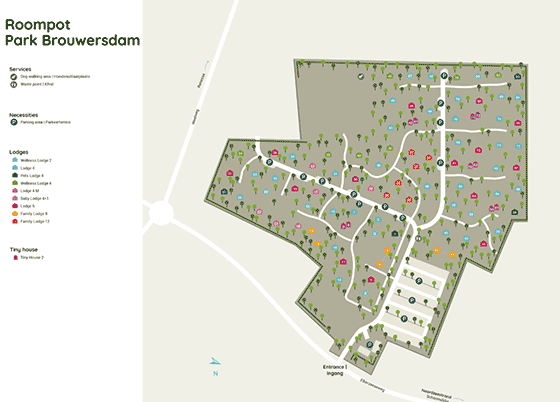 Plattegrond Roompot Park Brouwersdam - geplaatst door Huurtent.be