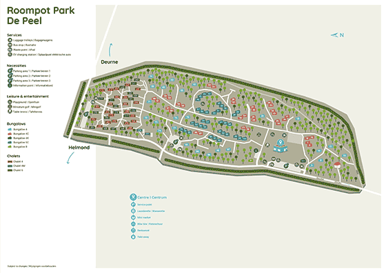 Plattegrond Roompot Park de Peel - geplaatst door Huurtent.be
