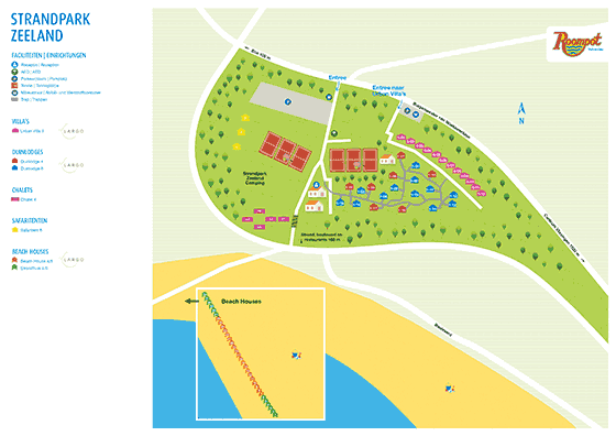 Plattegrond camping Roompot Strandpark Zeeland - geplaatst door Huurtent.be