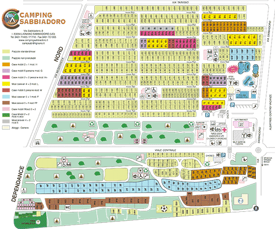 Plattegrond camping Sabbiadoro - geplaatst door Huurtent.be
