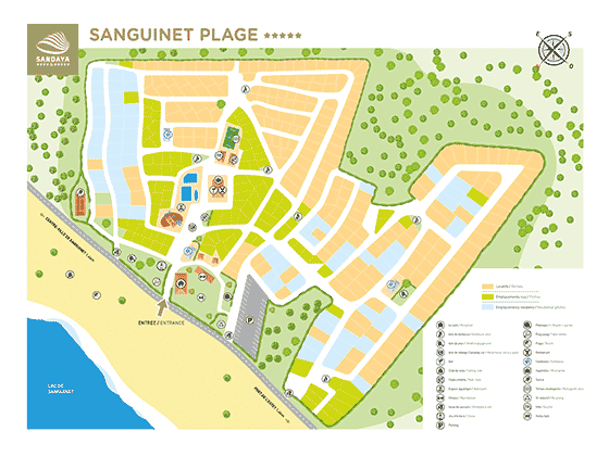 Plattegrond camping Sanguinet Plage - geplaatst door Huurtent.be