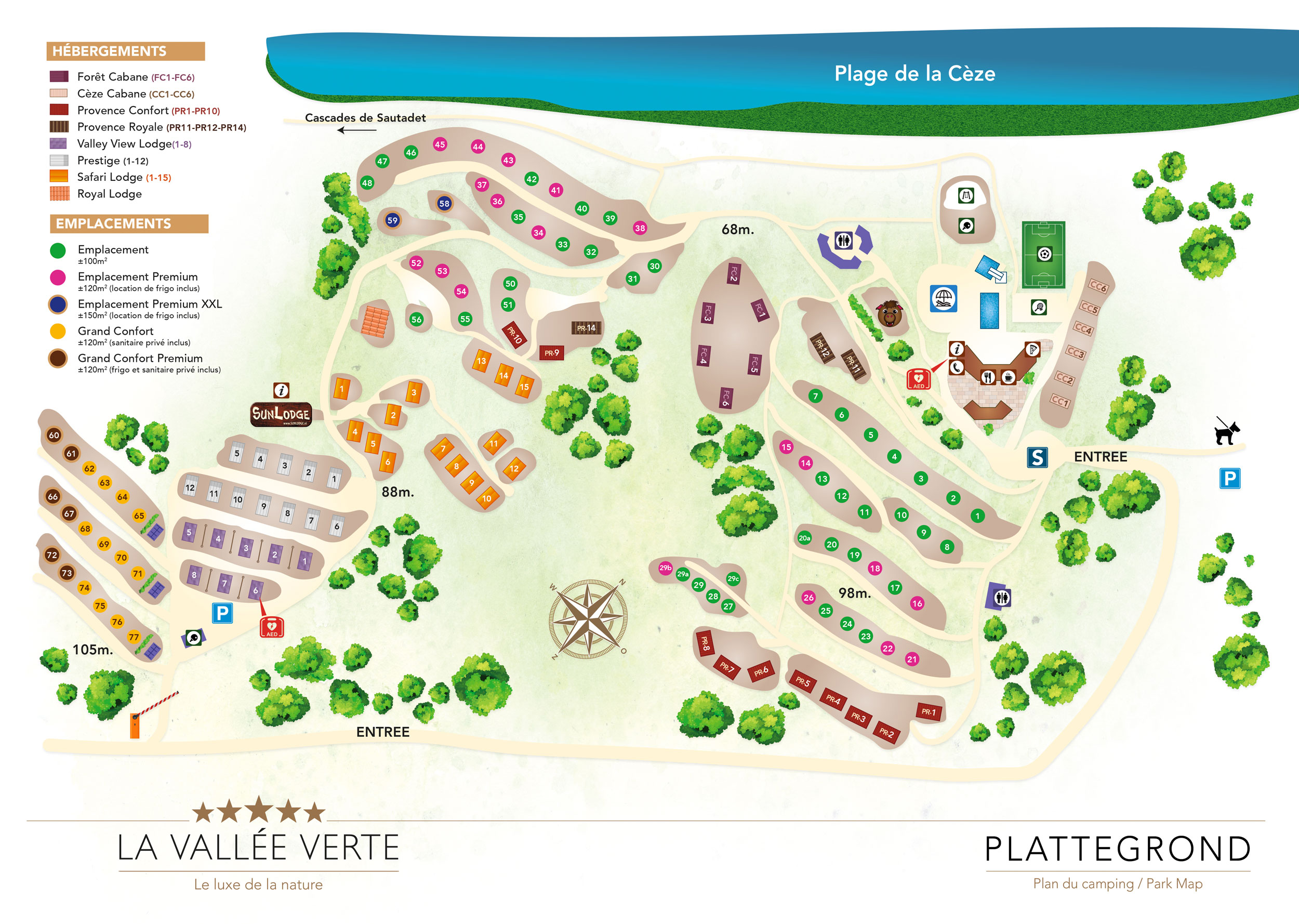 Plattegrond Slow Village La Roque-sur-Cèze