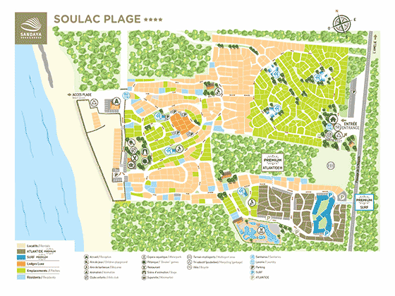 Plattegrond camping Soulac Plage - geplaatst door Huurtent.be