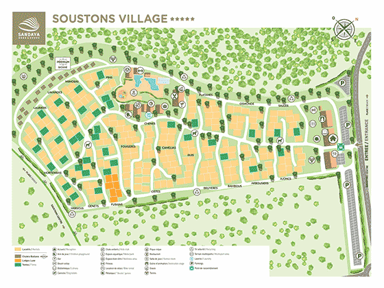 Plattegrond camping Soustons Village - geplaatst door Huurtent.be