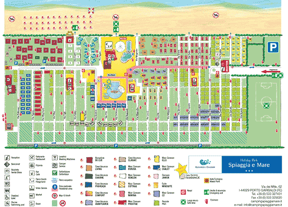 Plattegrond camping Spiaggia e Mare - geplaatst door Huurtent.be