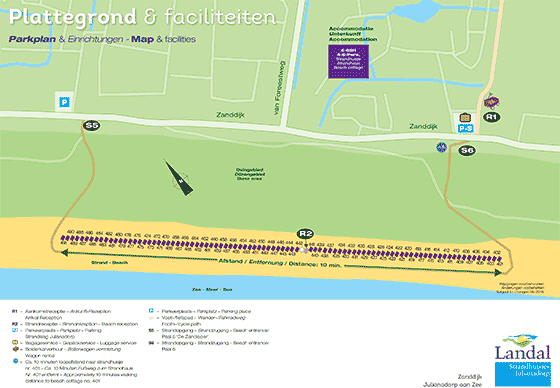 Plattegrond Strandhuisjes Julianadorp - geplaatst door Huurtent.be