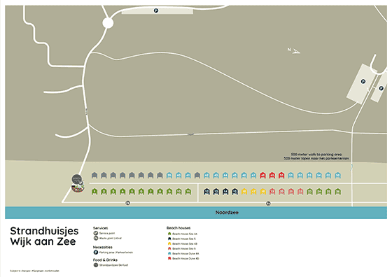 Plattegrond camping Strandhuisjes Wijk aan Zee - geplaatst door Huurtent.be
