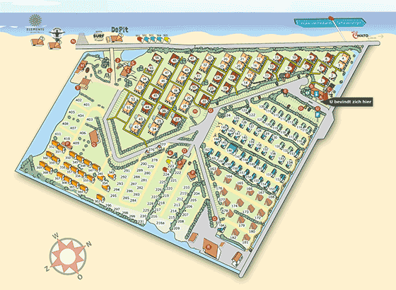 Plattegrond camping Strandpark Vlugtenburg - geplaatst door Huurtent.be