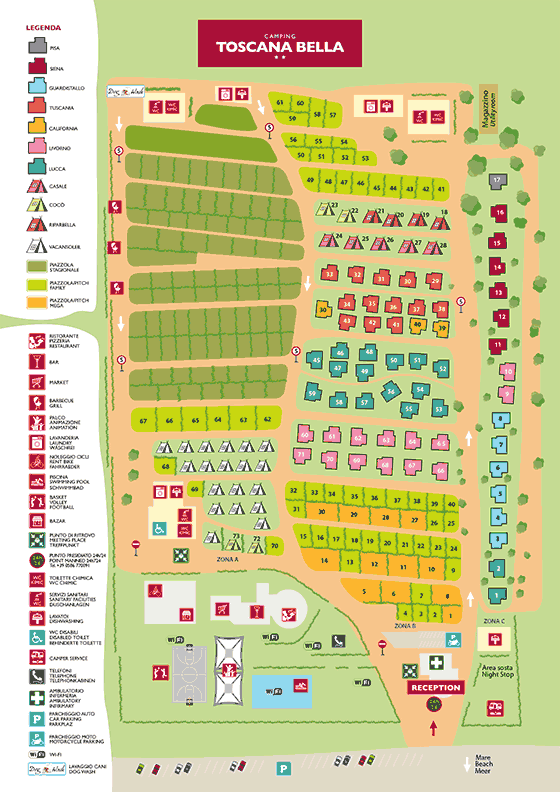 Plattegrond camping Toscana Bella - geplaatst door Huurtent.be