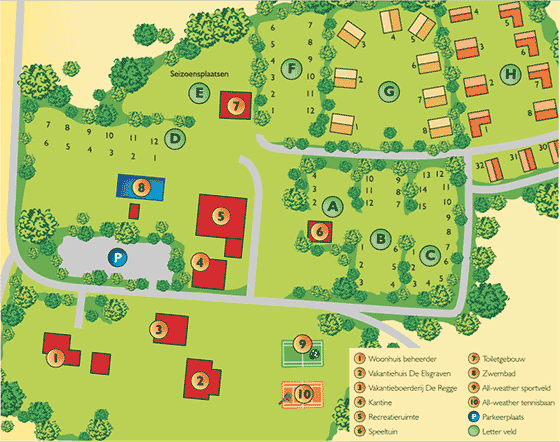 Plattegrond camping Vakantiecentrum 't Schuttenbelt - geplaatst door Huurtent.be