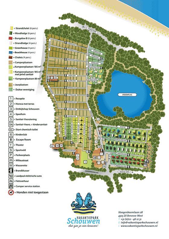 Plattegrond Vakantiepark Schouwen - geplaatst door Huurtent.be