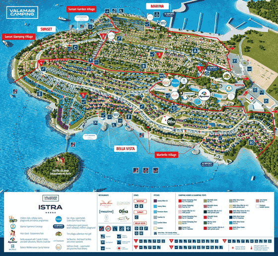 Plattegrond camping Valamar Camping Istra - geplaatst door Huurtent.be