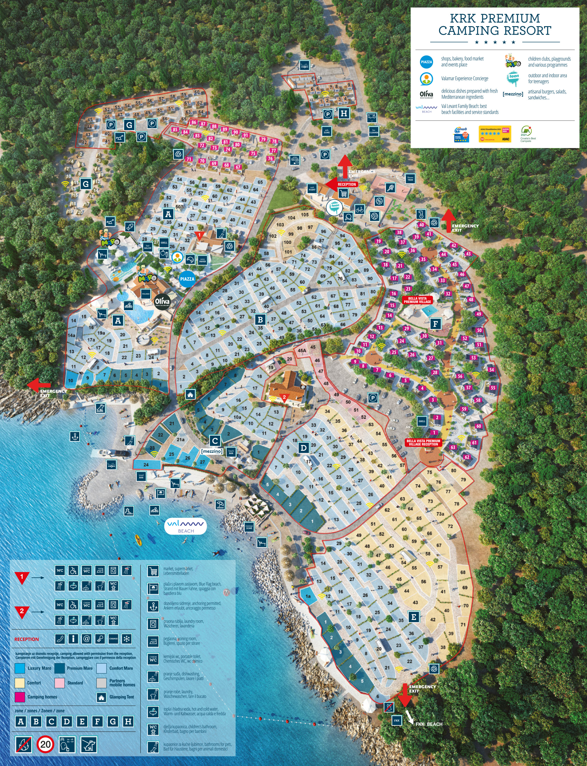 Plattegrond Valamar Camping Krk