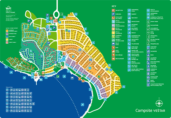 Plattegrond camping Veštar - geplaatst door Huurtent.be