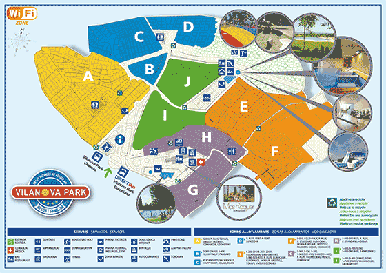 Plattegrond camping Vilanova Park - geplaatst door Huurtent.be