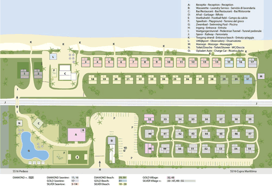 Plattegrond camping Villa Alwin Beach - geplaatst door Huurtent.be
