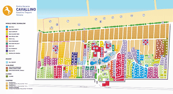 Plattegrond camping Village Cavallino - geplaatst door Huurtent.be