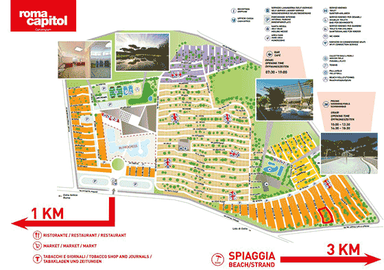 Plattegrond camping Village Roma Capitol - geplaatst door Huurtent.be