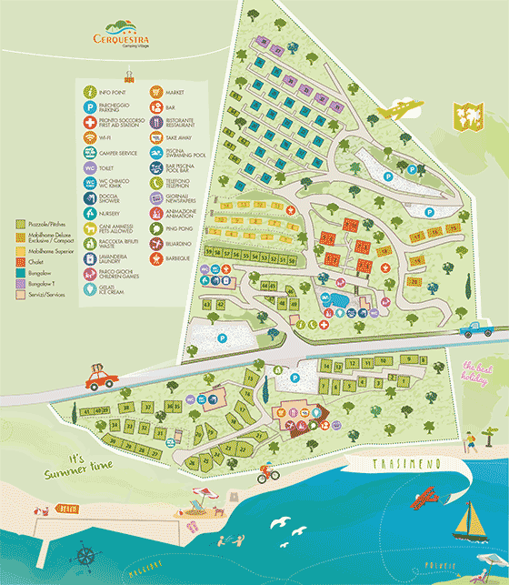 Plattegrond camping Villaggio Cerquestra - geplaatst door Huurtent.be