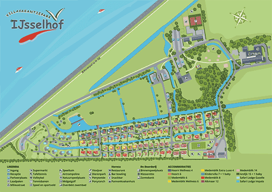 Plattegrond Villavakantiepark IJsselhof - geplaatst door Huurtent.be