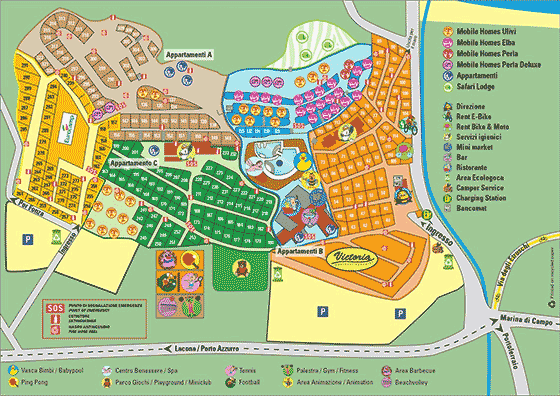 Plattegrond camping Ville degli Ulivi - geplaatst door Huurtent.be