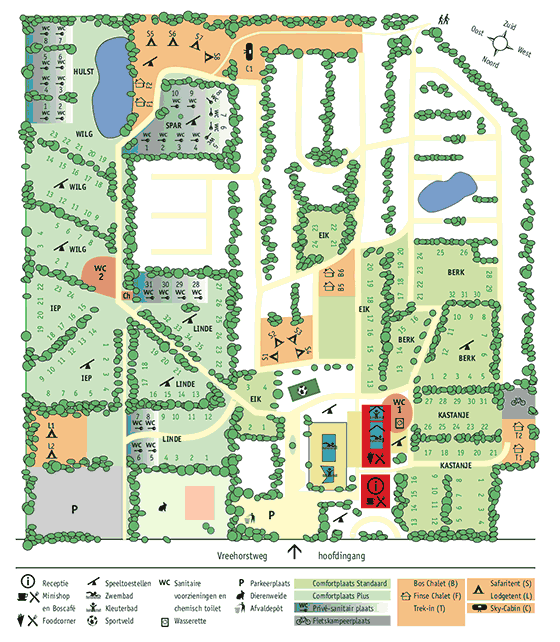 Plattegrond camping Vreehorst - geplaatst door Huurtent.be