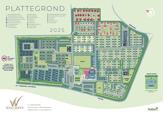 Plattegrond camping Westhove - geplaatst door Huurtent.be